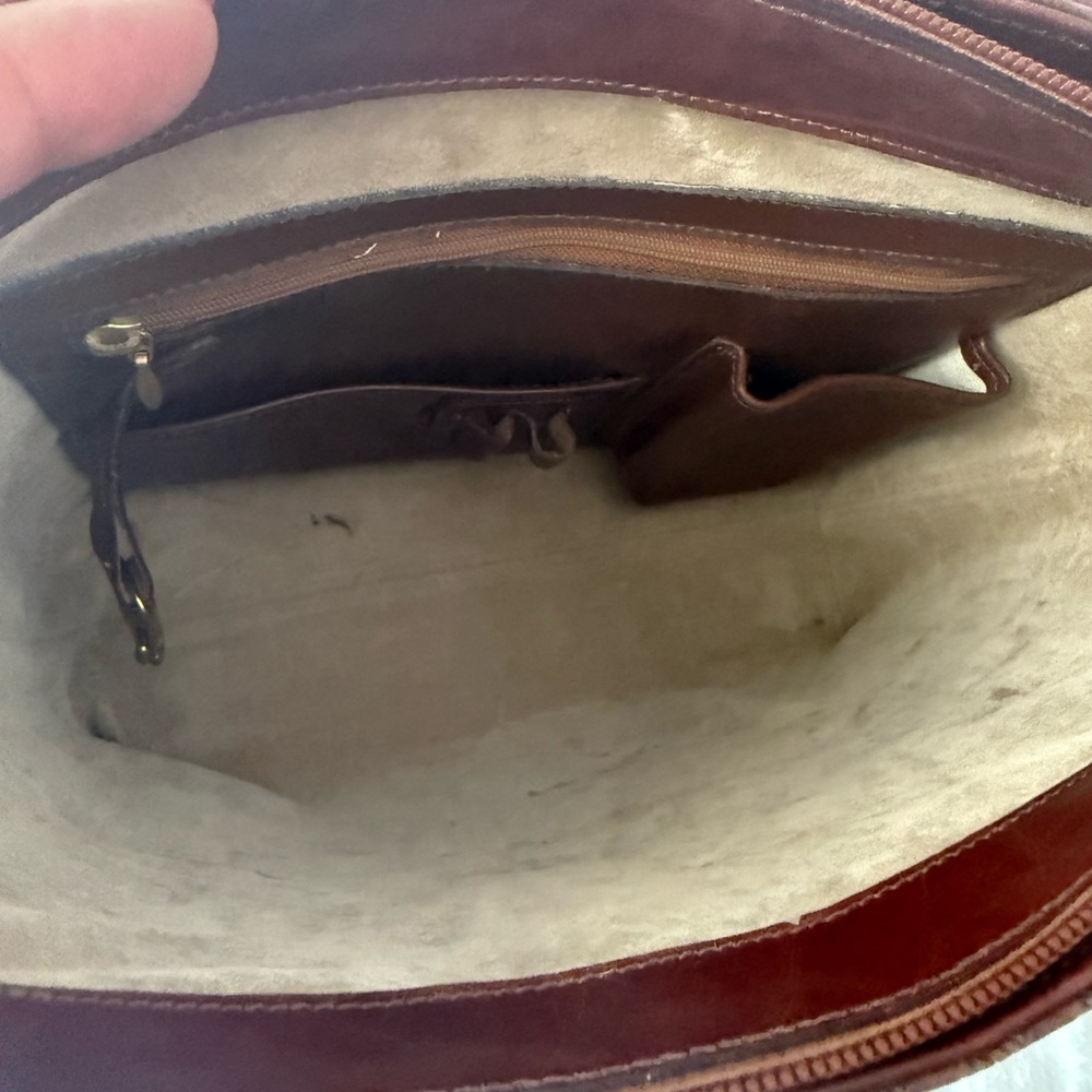 Vintage rare Brahmin leather tote shoulder bag with twilly - Picture 8 of 10